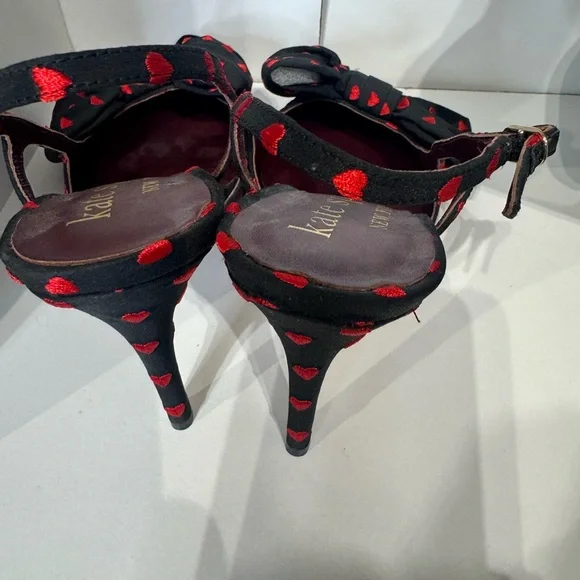 Kate Spade Black Heels with Red Bow Accents - Picture 5 of 5